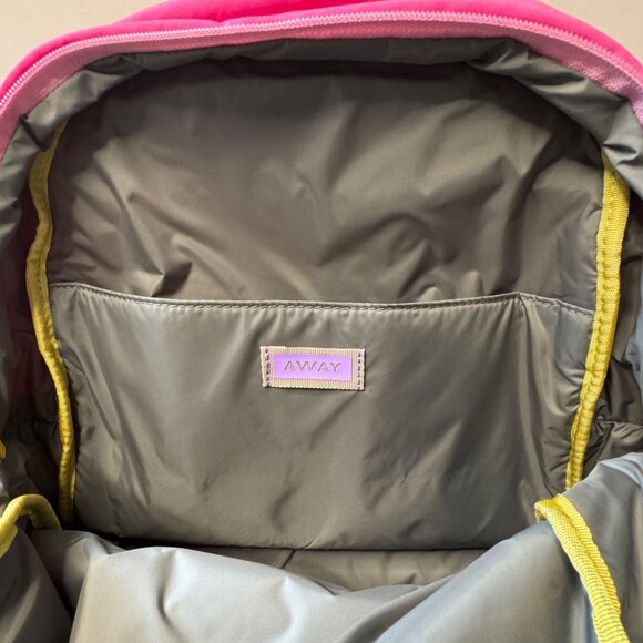 AWAY Kids Backpack New Cotton Candy Pink Yellow Colorblock Childrens Travel Bag - Picture 5 of 12
